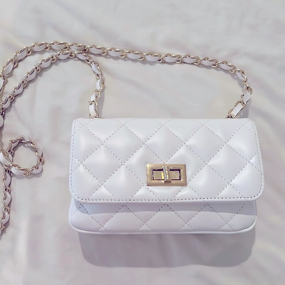 White crossbody handbag